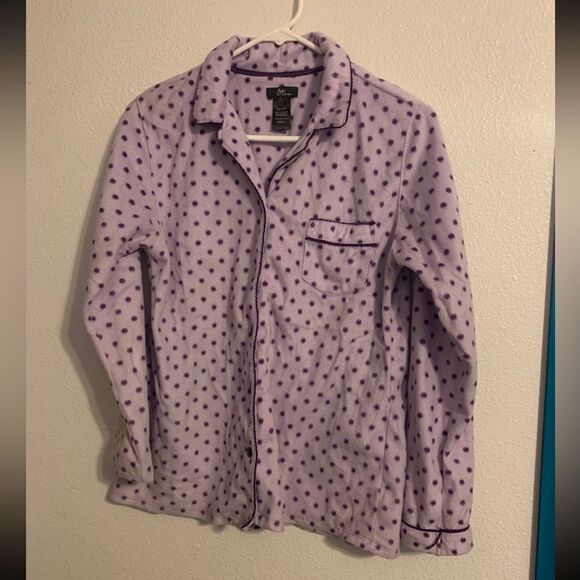 Aria Small Purple Fleece Pajama Top - Picture 1 of 3